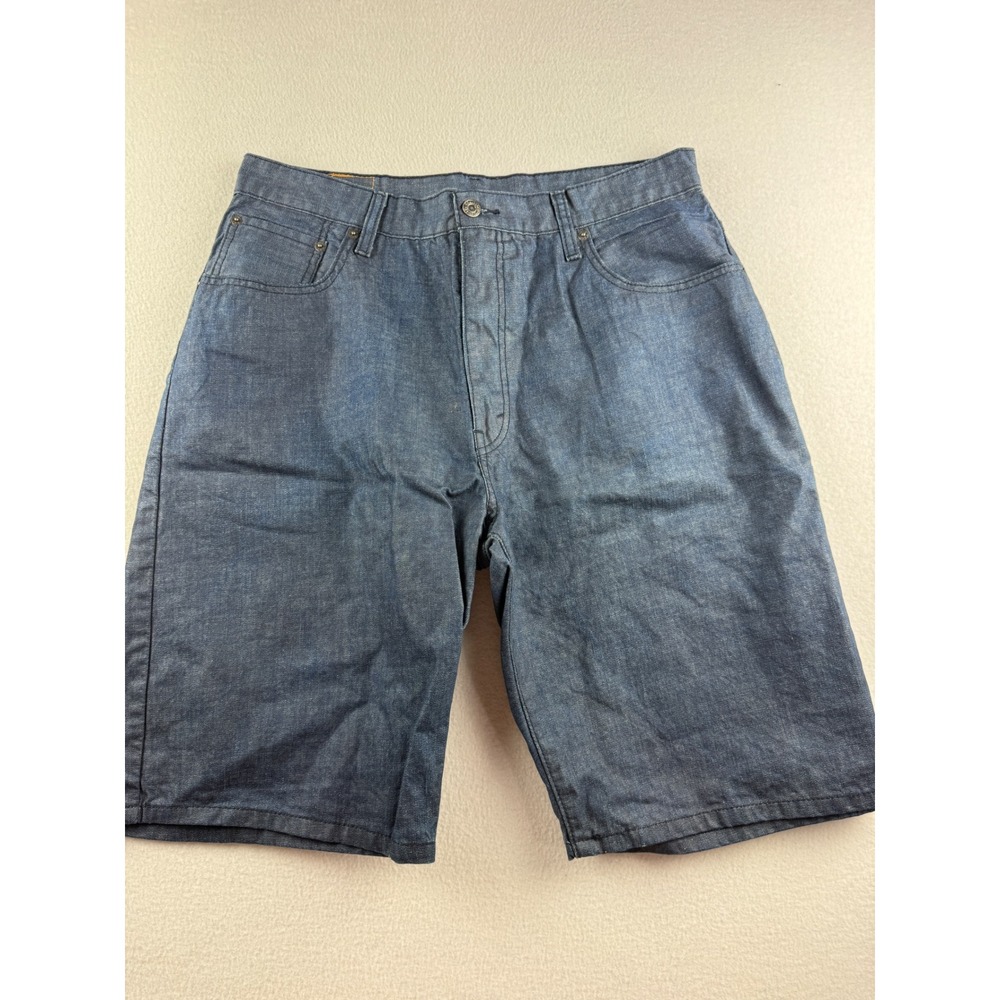 Levis 569 Loose Straight Denim Shorts Mens 36 Dark Wash Blue Baggy Jorts Cotton